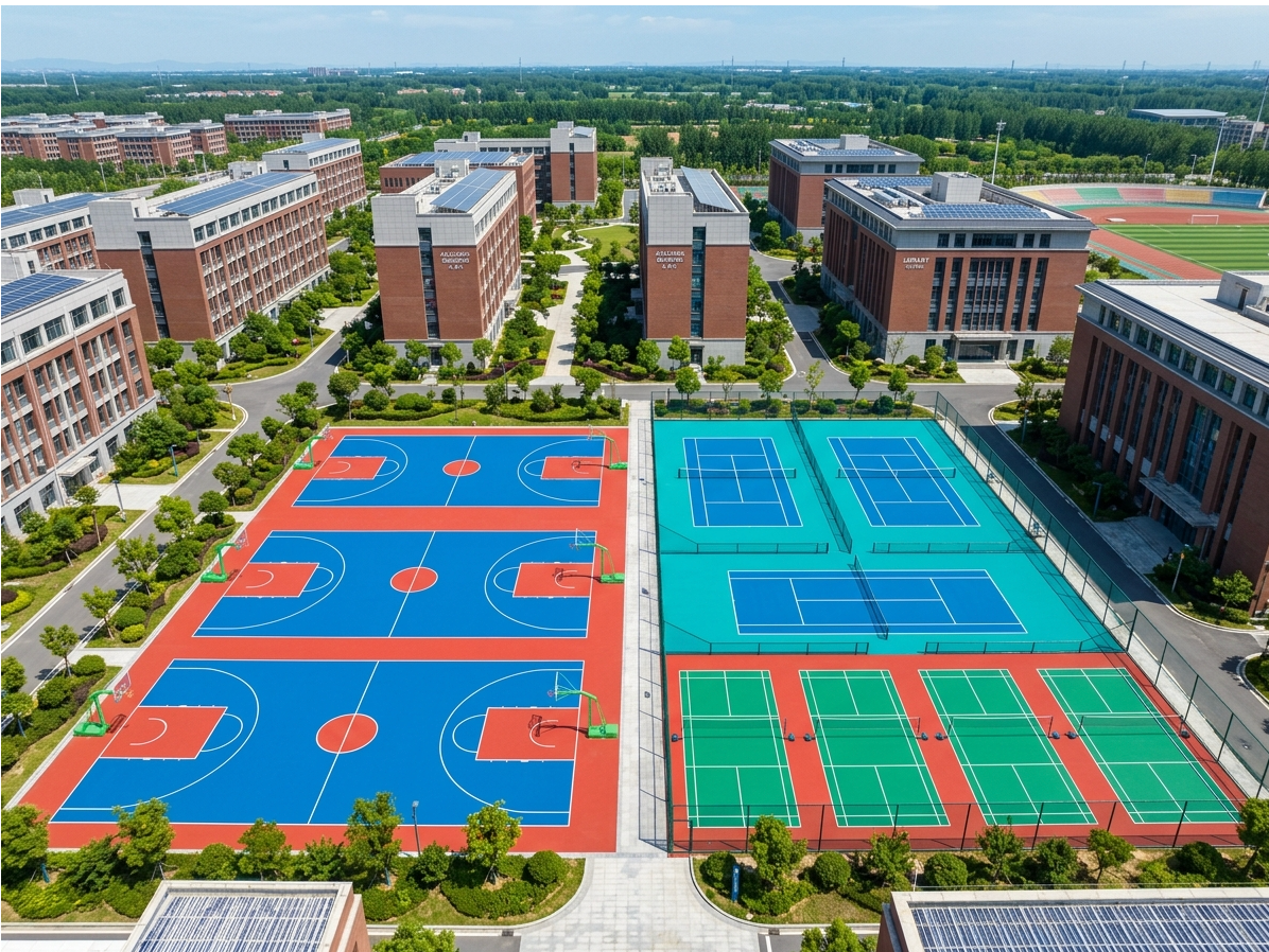 汉中市硅PU球场塑胶颗粒 - 方案